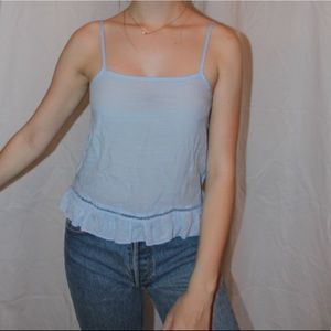 baby blue tank with eyelits